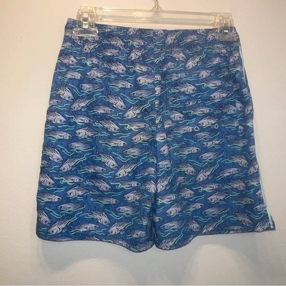 Vineyard Vines Boys Blue Swim Trunks Size Small Fish Print Mesh Lined - Picture 5 of 8